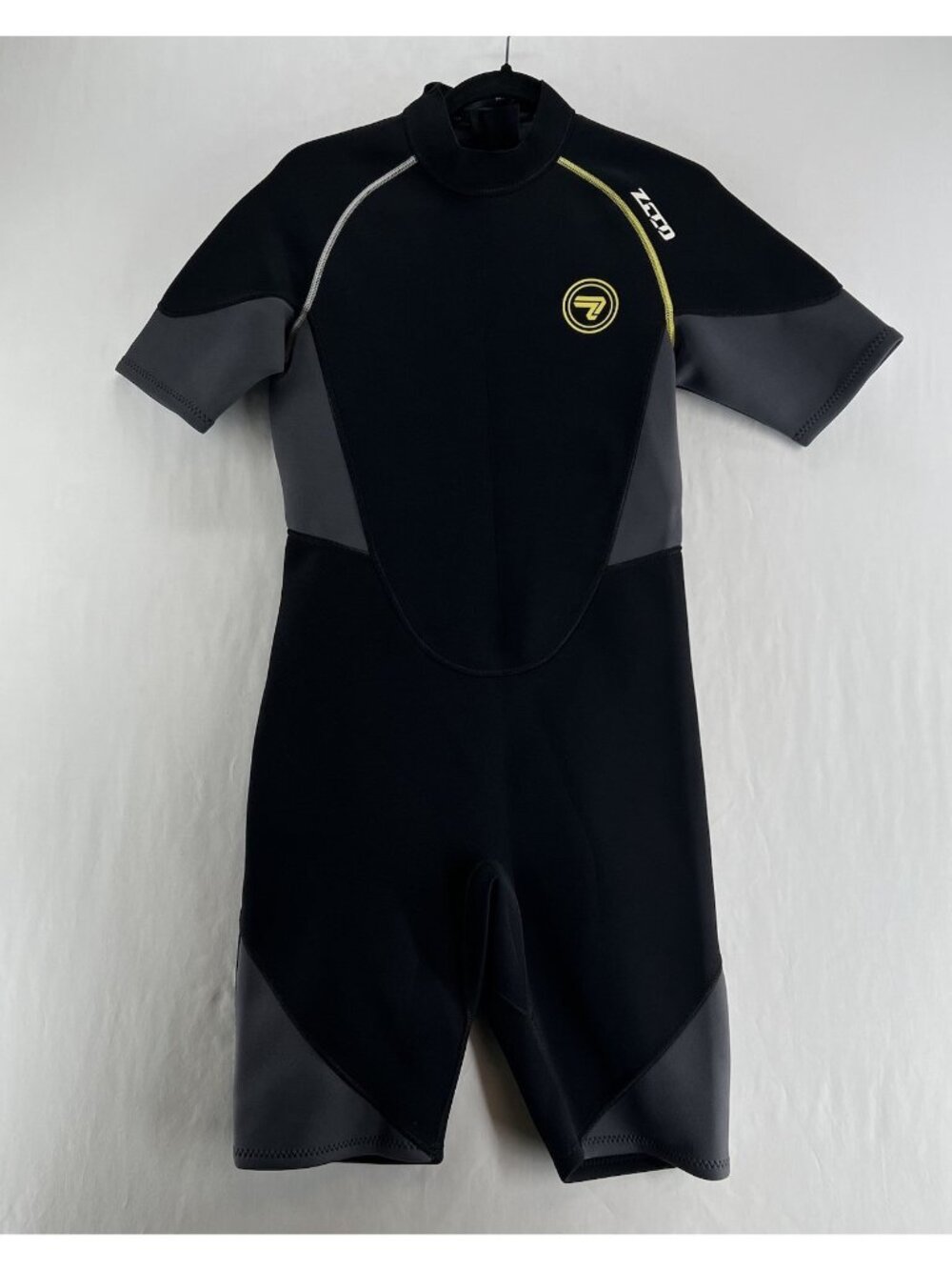 ZCCO Neoprene Shorty Wetsuit Men M 1.5mm Back Zip Diving Surfing Suit Black Gray